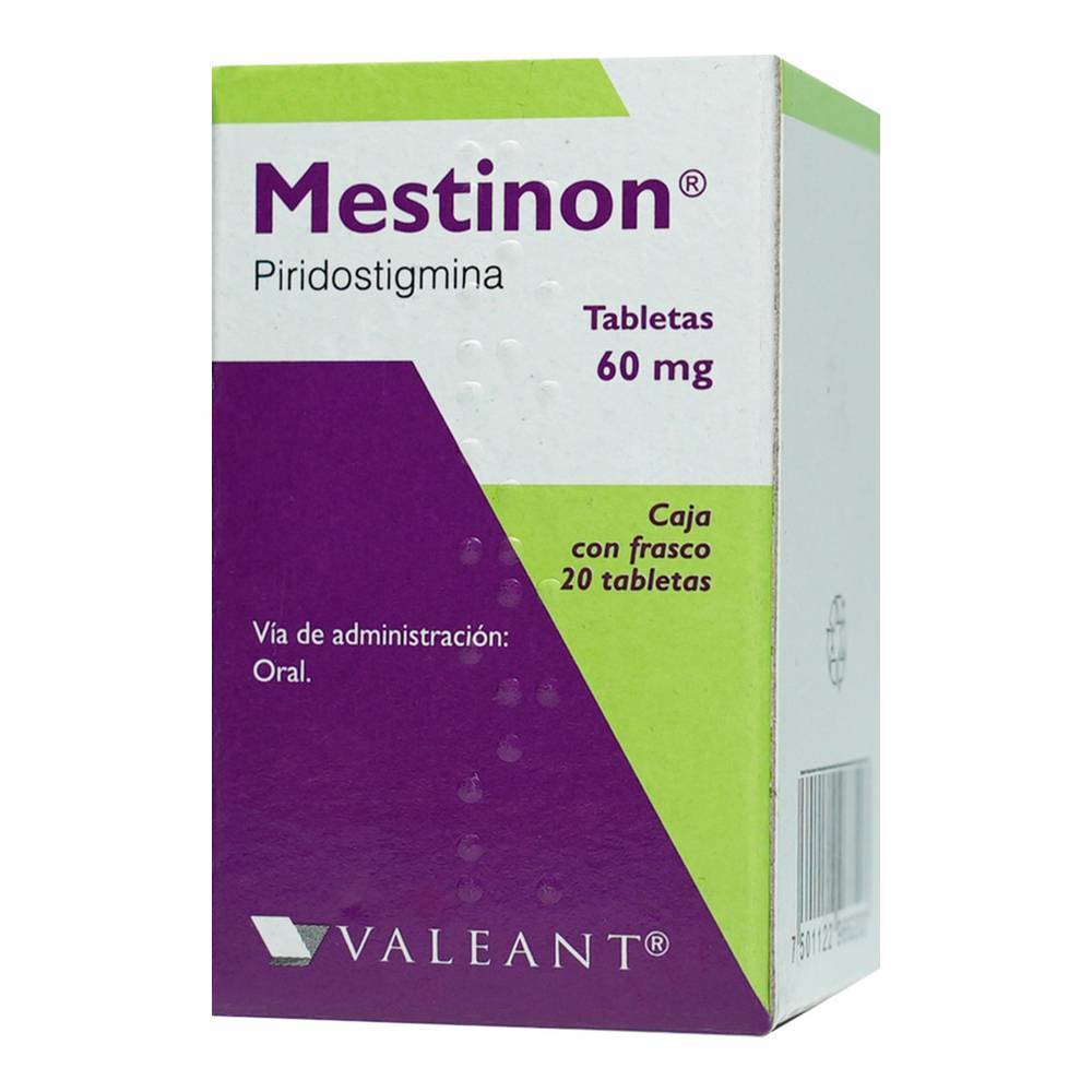 Valeant mestinon piridostigmina tabletas 60 mg (20 piezas)