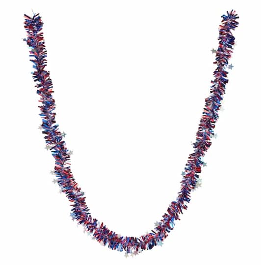 9Ft. Silver Star Tinsel Garland By Celebrate It