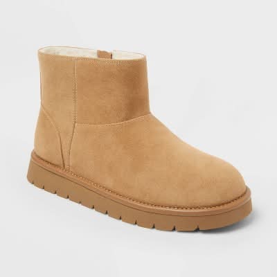 Universal Thread May Suede Boots With Memory Foam Insole, Women, 8, Tan