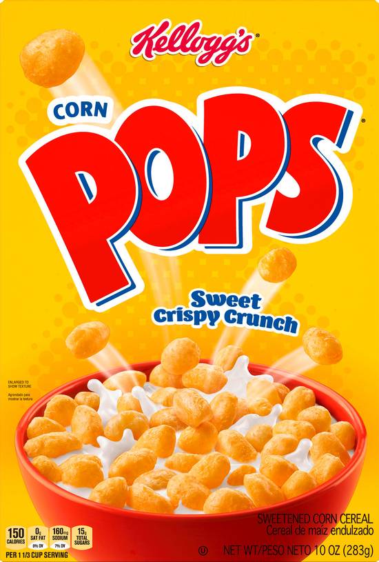 Corn Pops Kellogg's Sweet Crispy Crunch Sweetened Corn Cereal