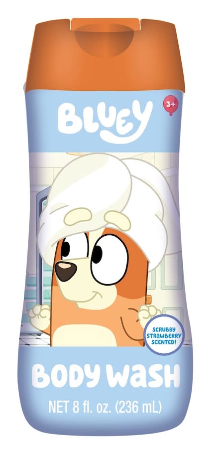 BLUEY Body Wash For Ages 3+, Scrubby Strawberry (8 fl oz)