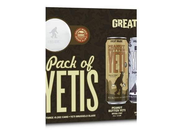 Great Divide Pack of Yetis 3-Pack with Glass