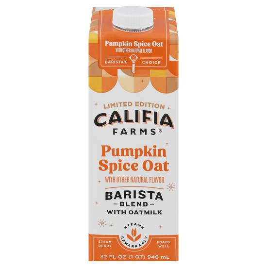 Califia Farms Pumpkin Spice Oat Barista Blend With Oatmilk