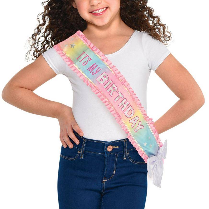 Party City Iridescent Pastel Party It's My Birthday Fabric Sash (unisex/45.5in)