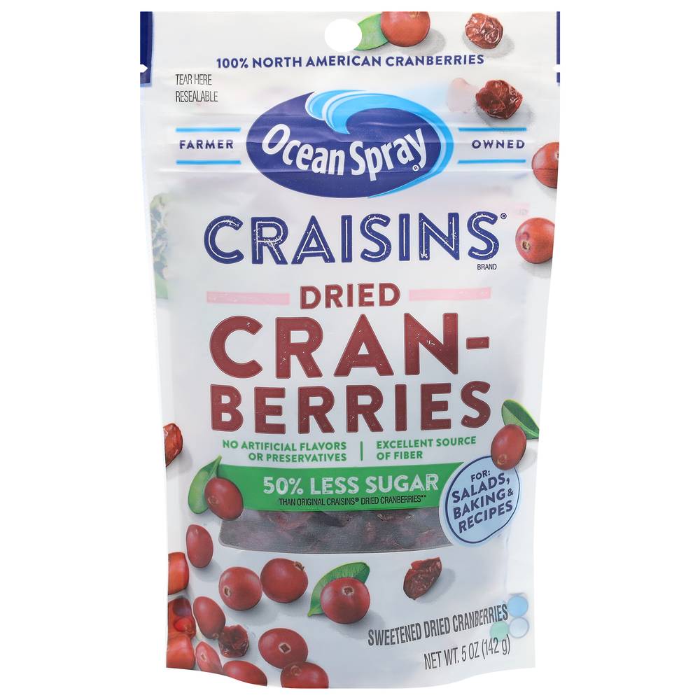 Ocean Spray Craisins 50% Less Sugar Dried Cranberries (5 oz)