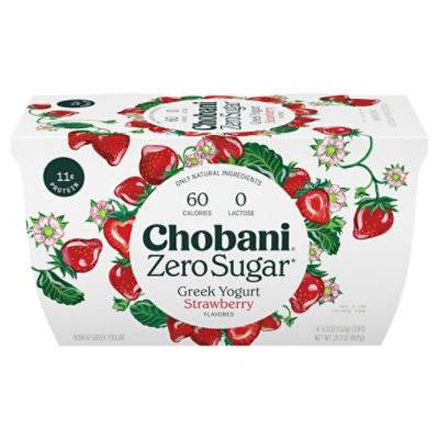 Chobani With Zero Sugar Strawberry Yogurt - 4-21.2 Oz