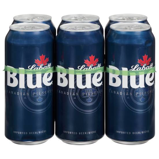 Labatt Blue Canadian Pilsner Beer (6 pack, 16 fl oz)