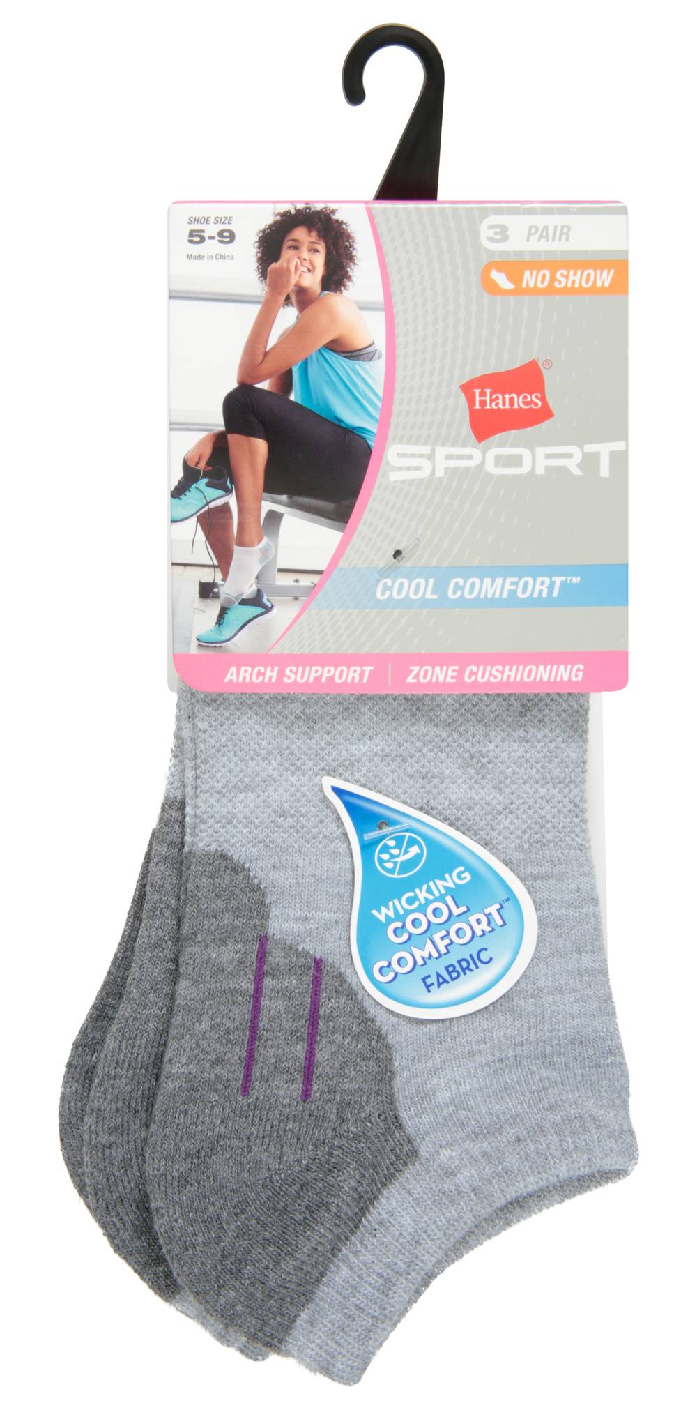 Hanes Sport Women's Cool Comfort No Show Socks (5-9)