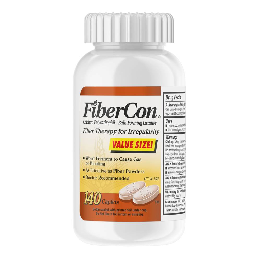 Fibercon Fiber Therapy For Irregularity Caplets, 140 Ct