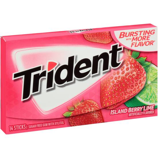 Trident Island Berry Lime Sugar Free Gum - 14 Ct