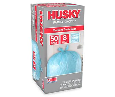 Husky 8-Gallon Trash Bags, Medium, Frost Blue (50 ct)