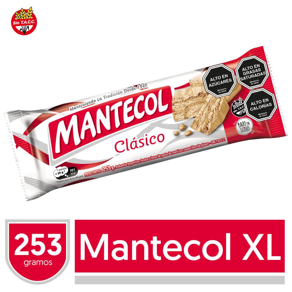 Mantecol barra de maní clásico (253 g)