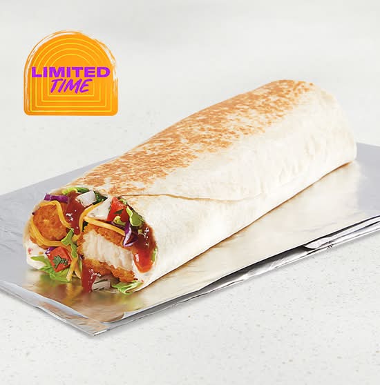 Sweet Chipotle BBQ Crispy Chicken Burrito