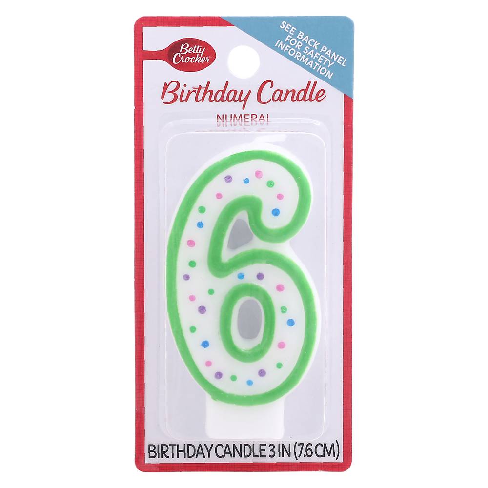 Betty Crocker Numeral 6 Birthday Candle