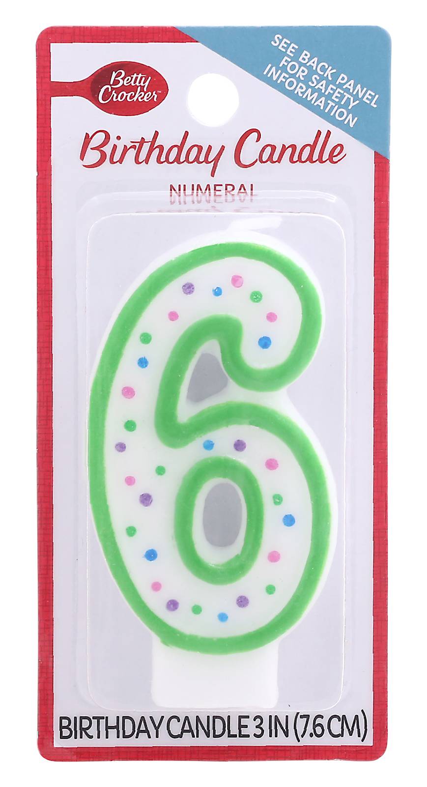 Betty Crocker Numeral 6 Birthday Candle