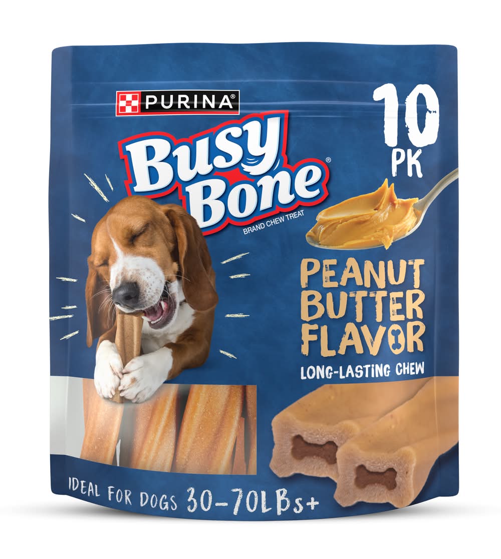 Purina Busy Bone Dog Treats, Peanut Butter, Small-Medium (35 oz, 10 ct)