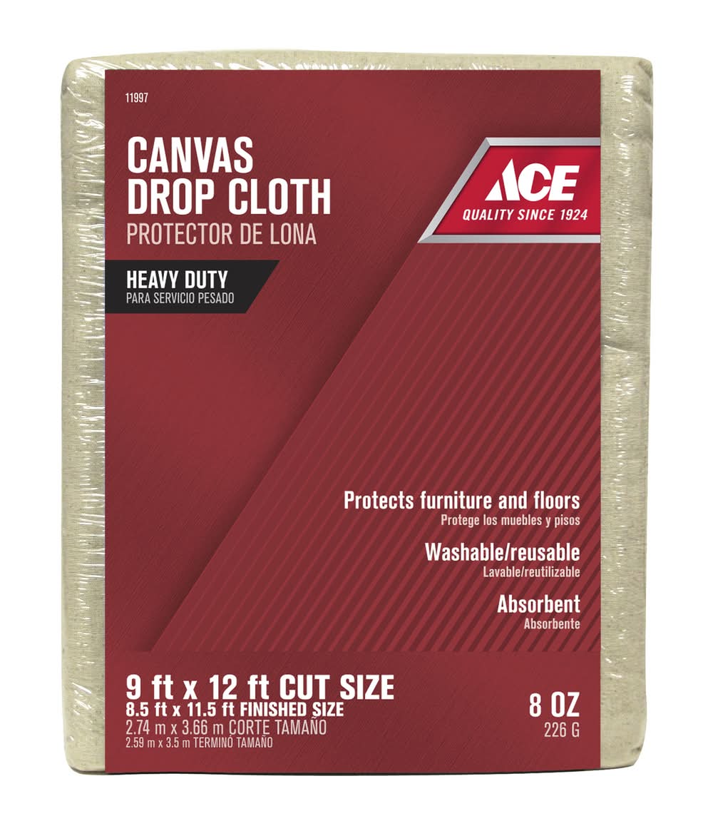 Ace 9 Ft. W X 12 Ft. L 8 Oz Canvas Drop Cloth 1 Pk
