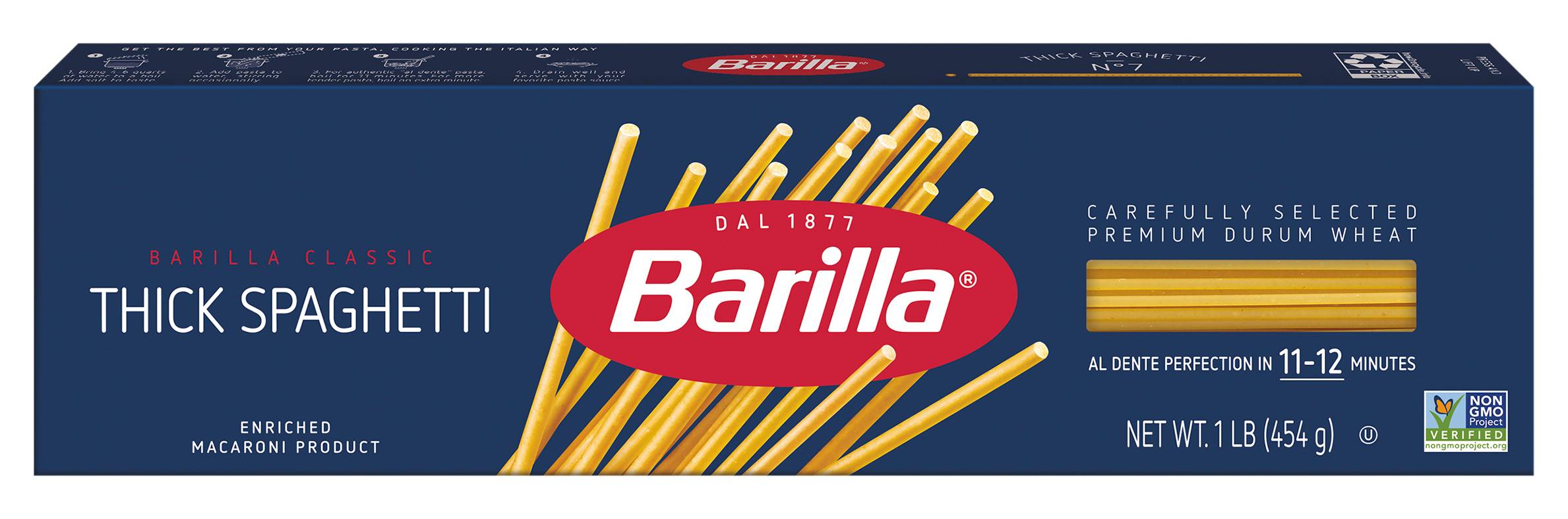 Barilla Thick Spaghetti No. 7 Pasta, Wheat (1 lbs)