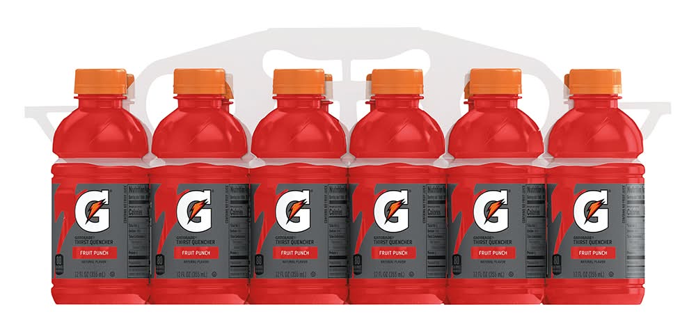 Gatorade Fruit Punch Thirst Quencher Sports Drink - 12 Pack, 12 fl oz Bottles