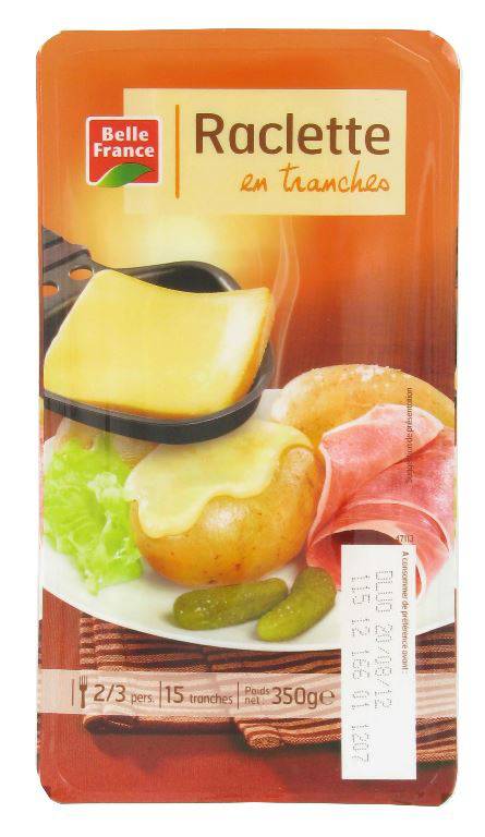 Belle France - Raclette en tranches fromage au lait pasteurisé (15 pièces)