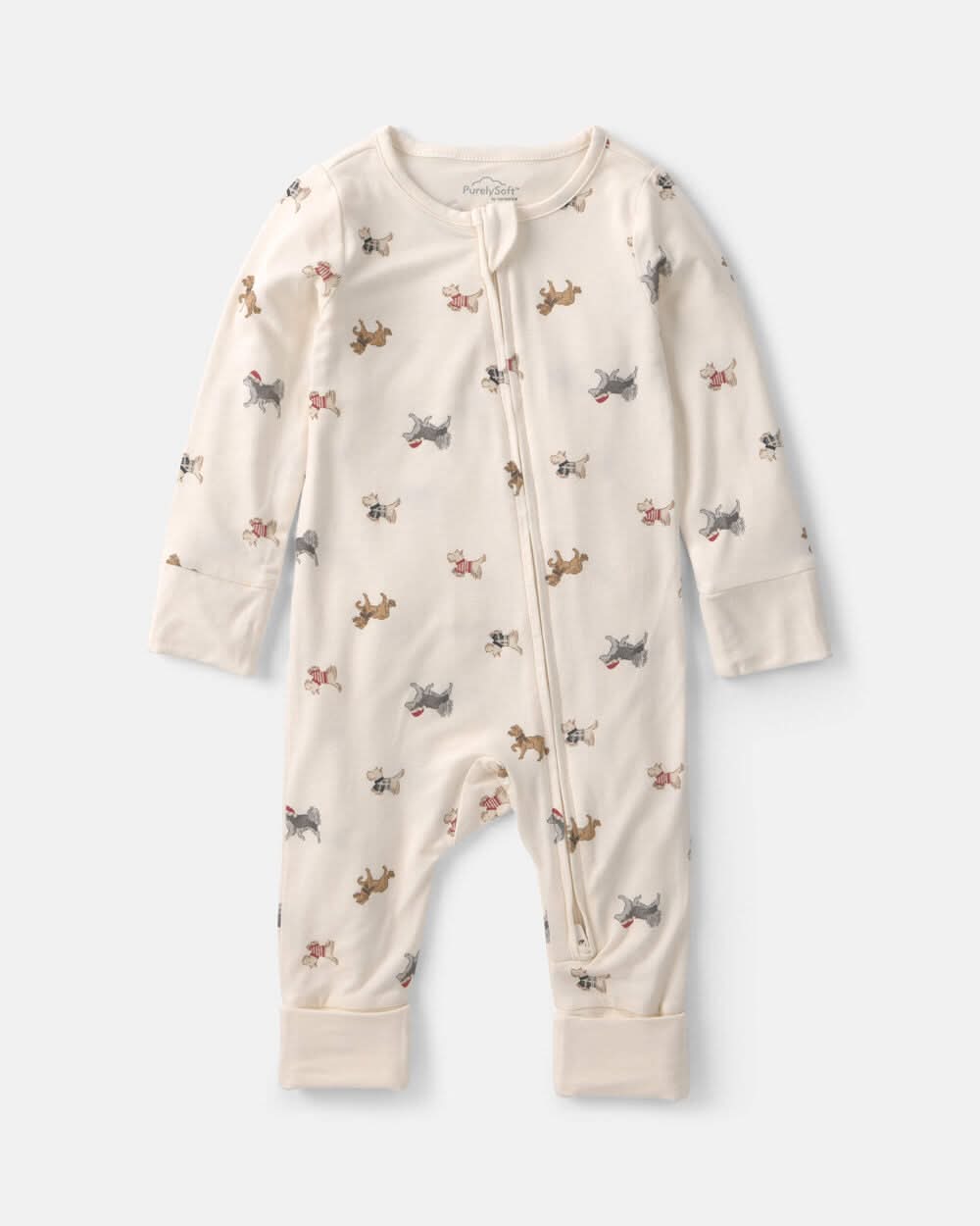 Baby Dog PurelySoft™ 2-Way Zip Sleep & Play Pajamas - Cream - 9M
