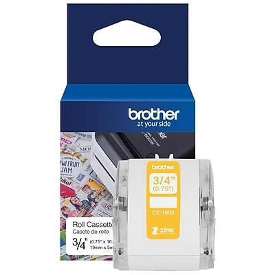 Brother CZ-1003 Continuous Paper Label Roll with ZINK® Zero Ink technology, 3/4 x 16-4/10', Multicolored (CZ-1003)