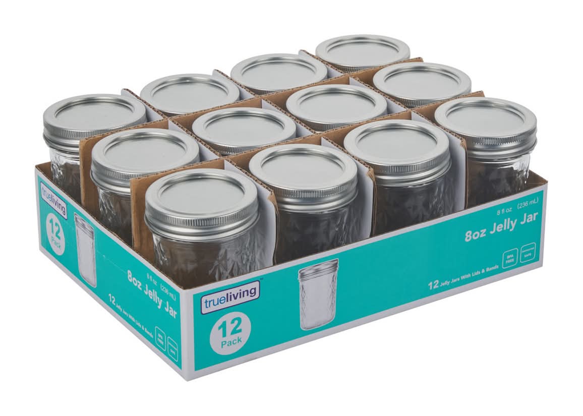 True Living Clear Jelly Storage Jar 8 Fl Oz 12 Ct