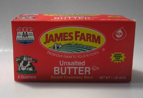 James Farm - Unsalted Butter Quarters - 1 lb (18 Units per Case)