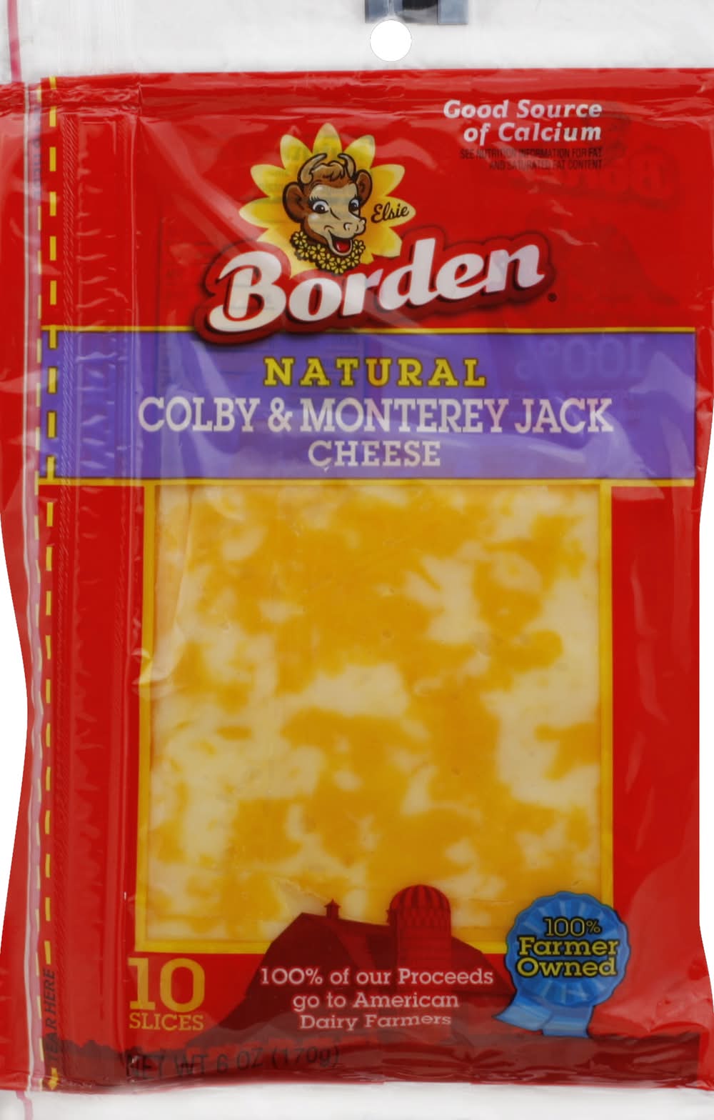 Borden Natural Colby & Monterey Jack Cheese (6 oz, 10 ct)