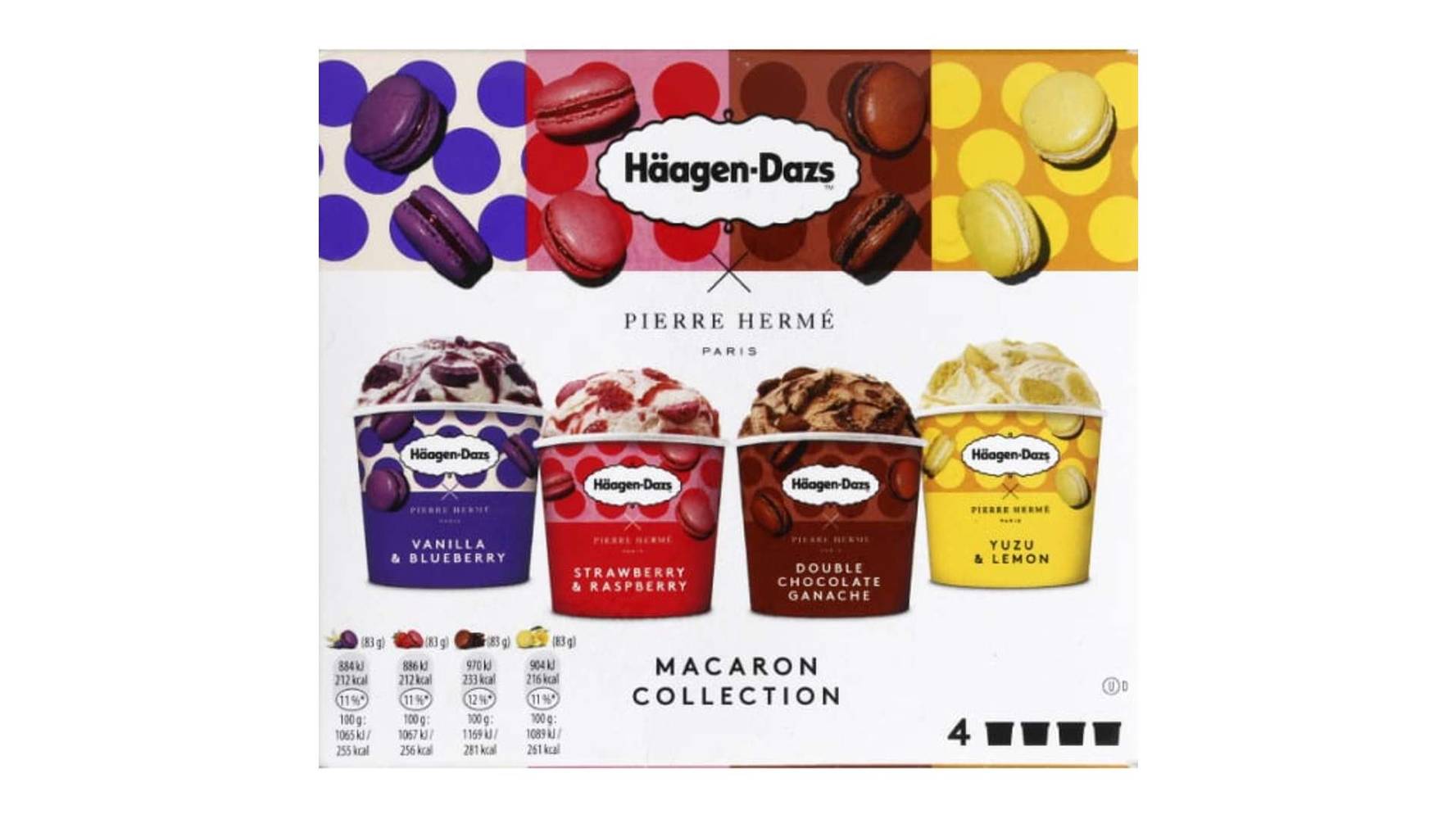 Häagen-Dazs - Glace macaron collection (vanilla - blueberry - yuzu - lemon -strawberry - raspberry  - double chocolate - ganache)