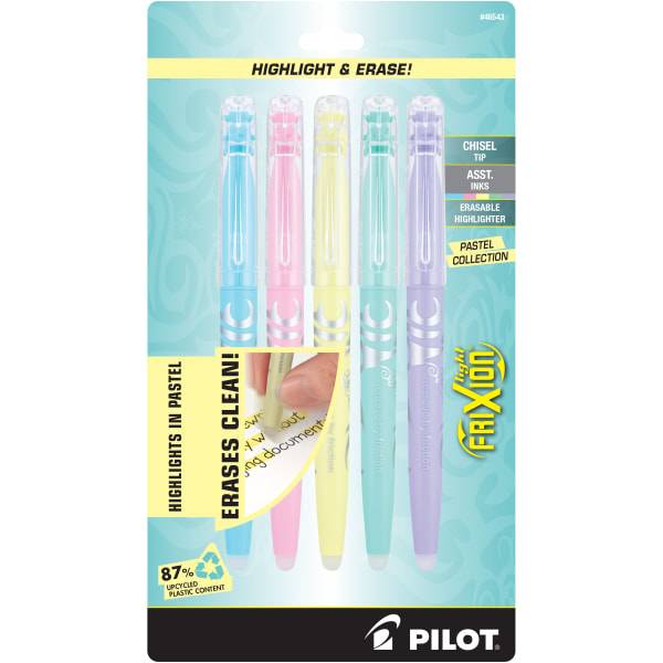 Pilot Frixion Light Pastel Collection Erasable Highlighters Chisel Tip