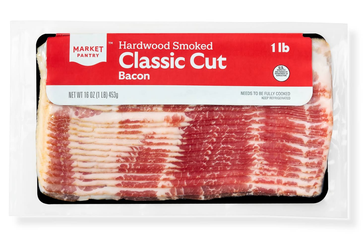 Hardwood Smoked Classic Cut Bacon - 16oz - Market Pantry™