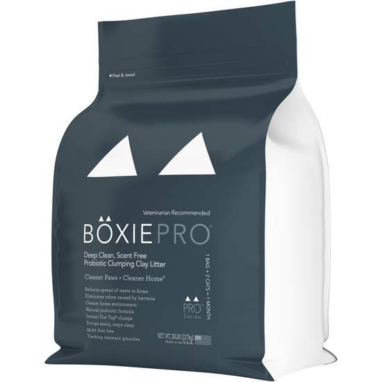 Boxiepro Deep Clean Scent Free Probiotic Clumping Clay Cat Litter (28 lbs)