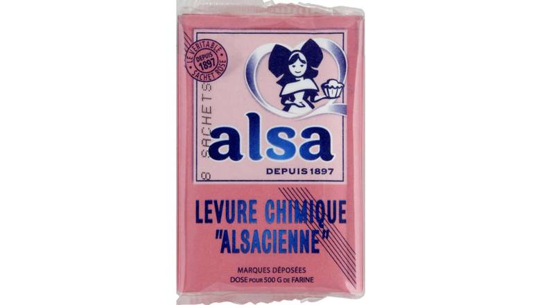 Alsa Levure chimique Alsacienne Les 8 sachets, 88g