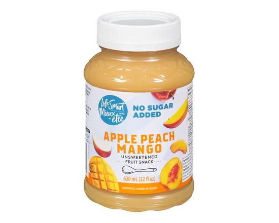 Life Smart · Pêchemangue non sucrée - Unsweetened mango peach apple (620 mL)
