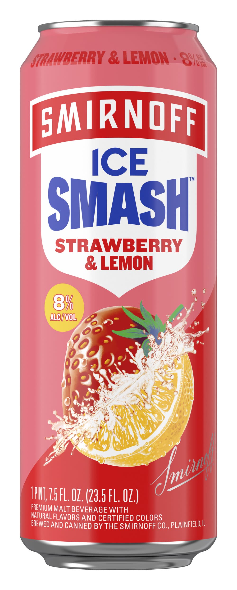 Smirnoff Ice Smash Hard Flavored Beverage, Strawberry & Lemon (23.5 fl oz)