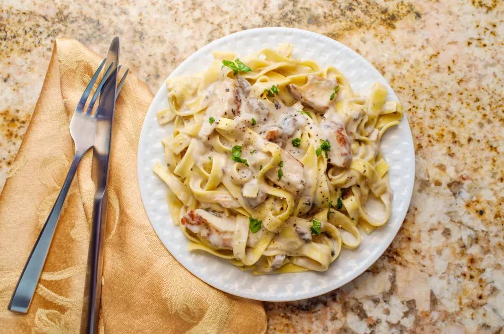 Pasta poulet crème de moutarde