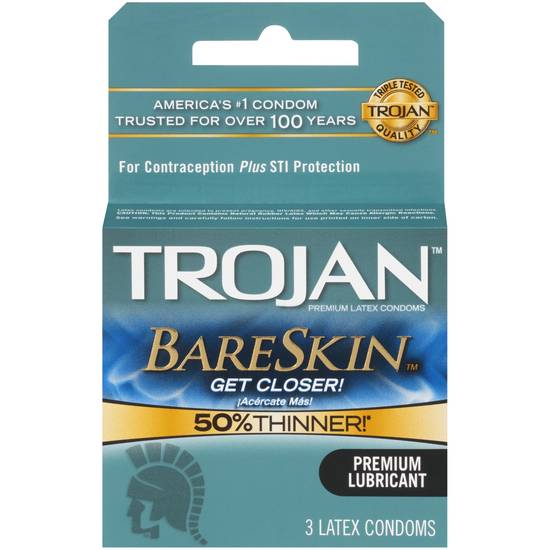 Trojan Bareskin Condoms, 3ct