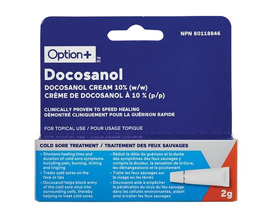 Option+ Docosanol 10% Cold Sore Treatment Cream