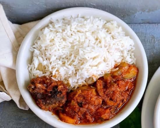 White Rice, Stew, Chicken w/ Plantain or Veggies | Postmates