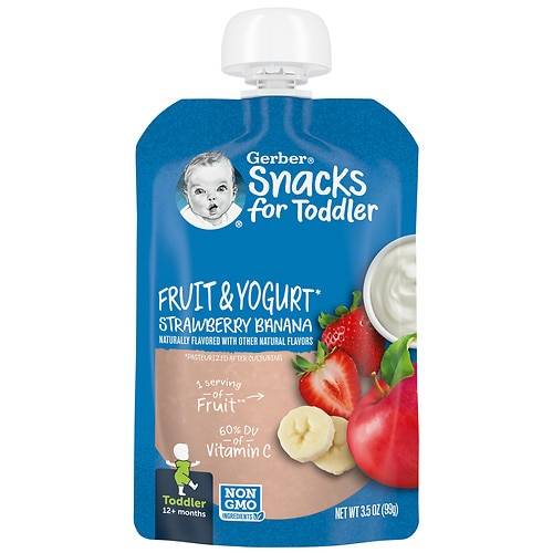 Gerber Snacks for Toddler Fruit & Yogurt Strawberry Banana - 3.5 oz
