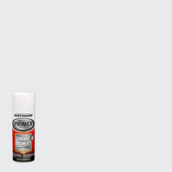 Rust-Oleum Automotive Sandable Primer Flat White Spray Paint-260737,12 oz