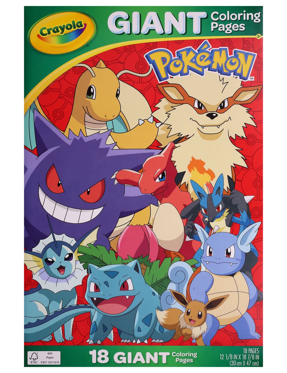 Crayola Pokemon Giant 18 Coloring Pages