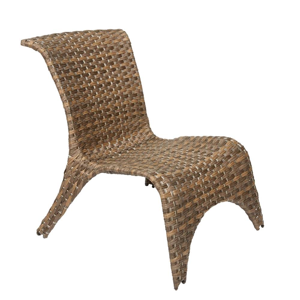 Style Selections Lola Wicker Stackable Black Steel Frame Stationary Conversation Chair with Woven Seat | LG-23544-AC