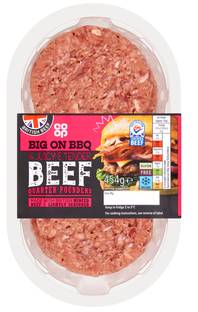 Co-op British 4 Beef Quarter Pounder Burgers 454g