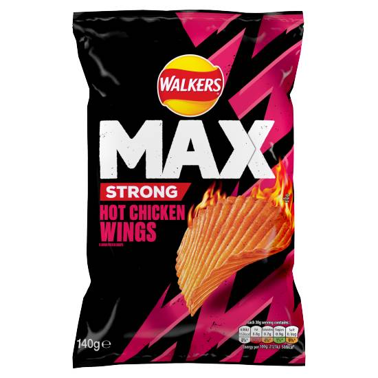 Walkers Max Strong Hot Chicken Wings Sharing Crisps