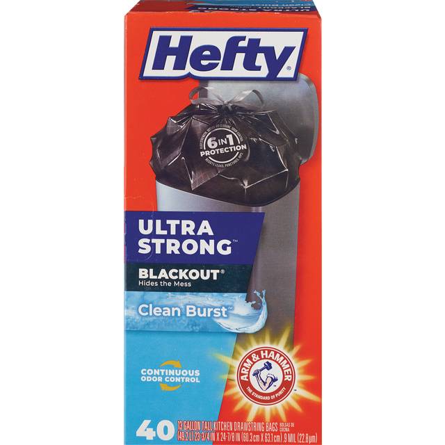 Hefty Ultra Strong Blackout Clean Burst Tall Kitchen Trash Bags (60.3 cm x 63.1 cm)