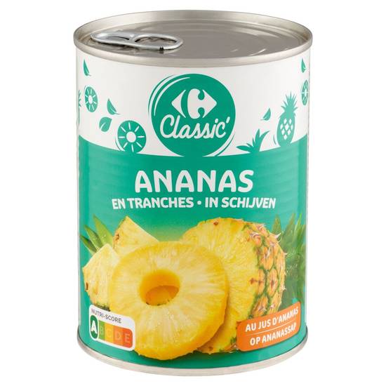 Carrefour Classic'' Ananas in Schijven op Ananassap 565 g
