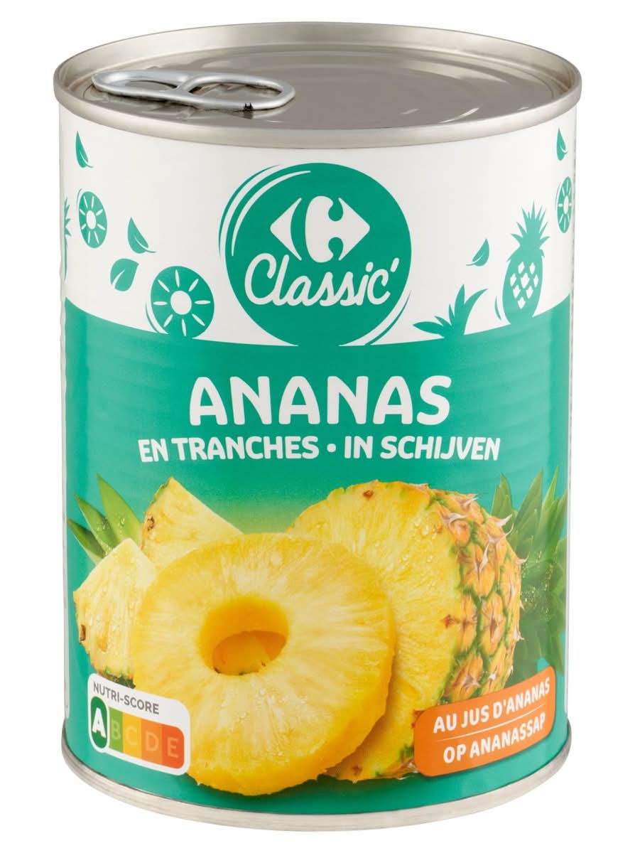 Carrefour Classic'' Ananas en Tranches au Jus d''Ananas 565 g