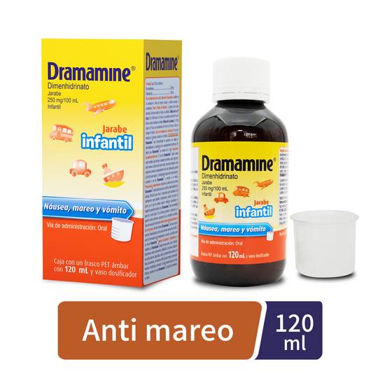 Johnson & johnson dramamime dimenhidrinato jarabe infantil 250 mg/100 ml (frasco 120 ml)